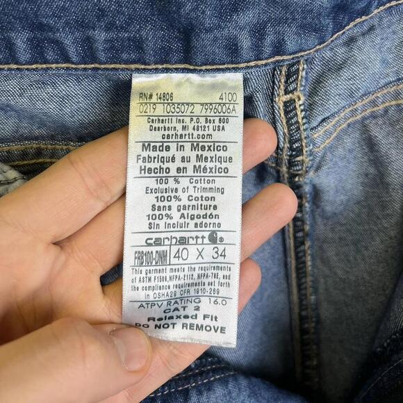 Carhartt Men's Loose Fit Denim Jeans - Blue - Picture 6 of 7